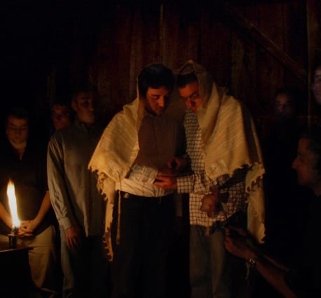 בניהו אלבז ויצחק וולף - חתונה יהודית (בעקבות יוסף ישראלס), תצלום על בד, 2008