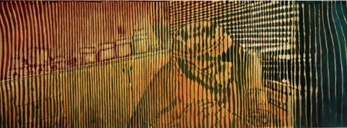 דבורה מורג - פרט מתוך "אוספת את הזמן", אקריליק על בד, 0.32/22 מטר. 2001-2008