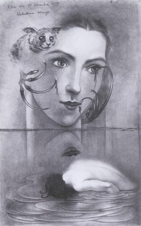 ולנטין הוגו, "החלום של 21 בדצמבר, 1929", 1929, דיו על נייר, אוסף פרטי 