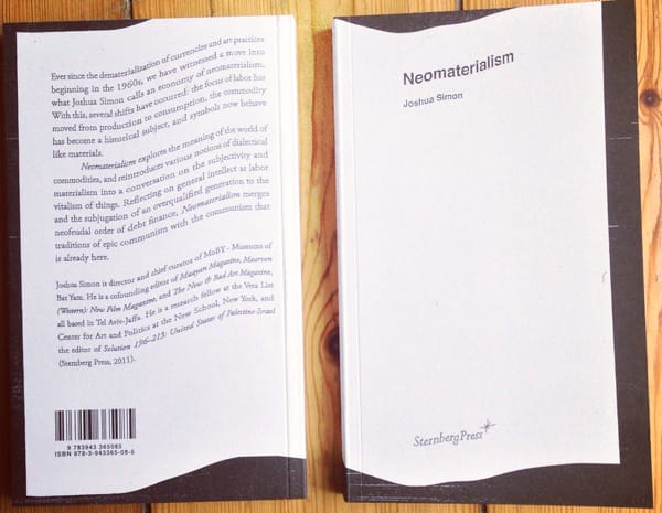 עטיפת הספר "ניאומטריאליזם", סטרנברג פרס, 2013, עיצוב: אבי בוחבוט