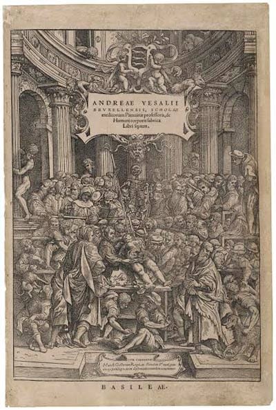 Andreas Vesalius, Title Page, De humani corporis fabrica libri septem, Basel, J. Oporinus, 1543