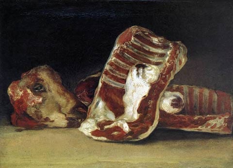 פרנצ'סקו גויה, "טבע דומם: בחנותו של הקצב", 1810-12, אוסף מוזיאון הלובר, פריז
