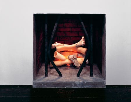 Robert Gober (American, born 1954) Untitled. 1994 – 1995 Wood, beeswax, brick, plaster, plastic, leather, iron, charcoal, cotton socks, electric light and motor. 47 3/8 × 47 × 34″ (120.3 × 119.4 × 86.4 cm) Emanuel Hoffmann Foundation, on permanent loan to the Öffentliche Kunstsammlung Basel Image Credit: D. James Dee, courtesy the artist and Matthew Marks Gallery © 2014 Robert Gober