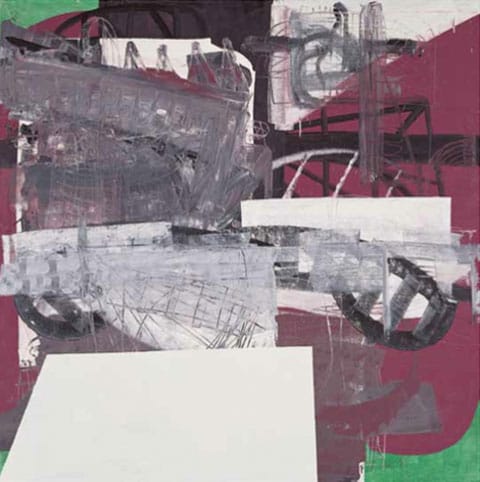 משה קופפרמן, "די קרי'עה" מס' 3, 1999, שמן על בד, 2x2 מ', אוסף הגלריה גבעון