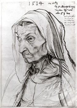 אלברכט דירר, "אם האמן", 1514, רישום. אוסף המוזיאון להדפס ורישום, ברלין