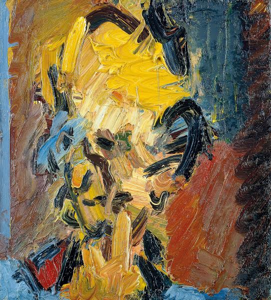 . Frank Auerbach Head of Wiliam Feaver 2003. Oil paint on board, 451 x 406 mm. Collection of Gina and Stuart Peterson © Frank Auerbach, courtesy Marlborough Fine Art 
